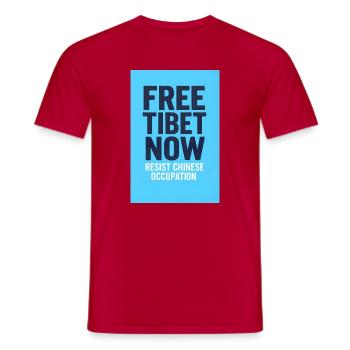FREE TIBET NOW! Widerstand gegen die chinesische Besatzung - Männer T-Shirt - Rot - Vorne - AI Model Male 178 dark (178cm)