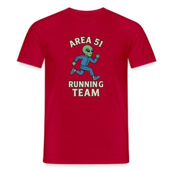 Alien Laufteam Area 51 Design - Männer T-Shirt - Rot - Vorne - AI Model Male 178 dark (178cm)