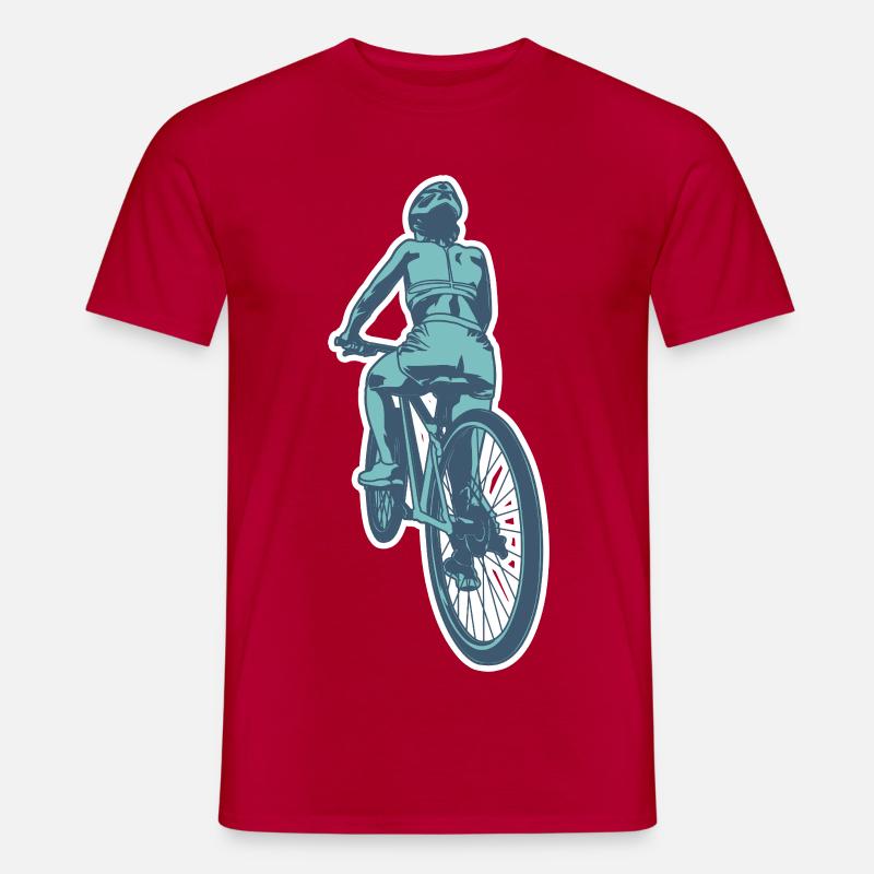 Radfahrerin - Männer T-Shirt - Rot