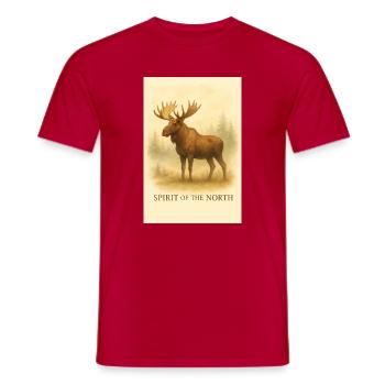 Geist des Nordens: Elch - Männer T-Shirt - Rot - Vorne - AI Model Male 178 dark (178cm)