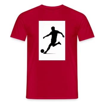 Football silhouette in motion - Men's T-Shirt - red - Front - AI Model Male 178 dark (178cm)