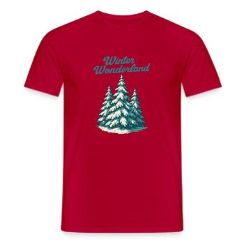 Winter Wunderland Tannen - Männer T-Shirt - Rot - Vorne - AI Model Male 178 dark (178cm)