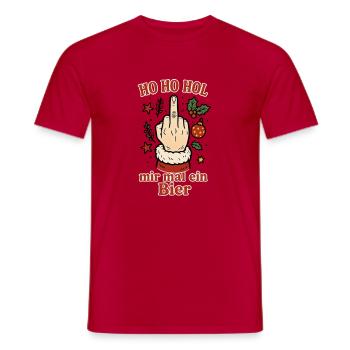 Weihnachten Ho Ho Hol mir ein Bier - Männer T-Shirt - Rot - Vorne - AI Model Male 178 dark (178cm)