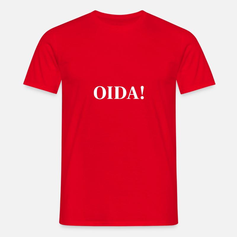 OIDA! Kontrast-Statement - Männer T-Shirt - Rot