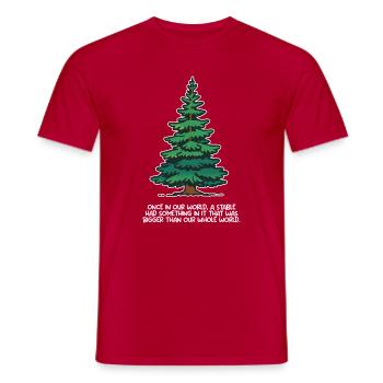 Bigger than our whole world 2 - Men's T-Shirt - red - Front - AI Model Male 178 dark (178cm)
