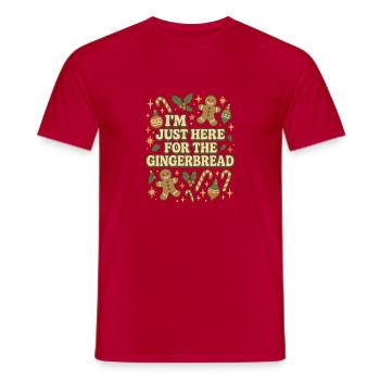 I'm just here for the gingerbread - Männer T-Shirt - Rot - Vorne - AI Model Male 178 dark (178cm)