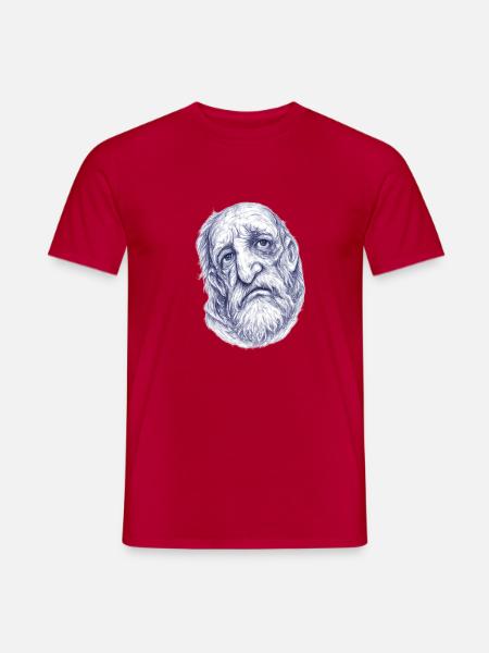 Old Man Sketch Portrait - Men's T-Shirt - red