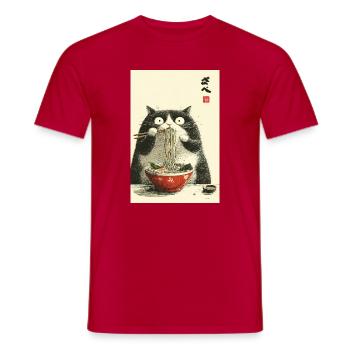 Neko-Ramen-Festmahl - Männer T-Shirt - Rot - Vorne - AI Model Male 178 dark (178cm)