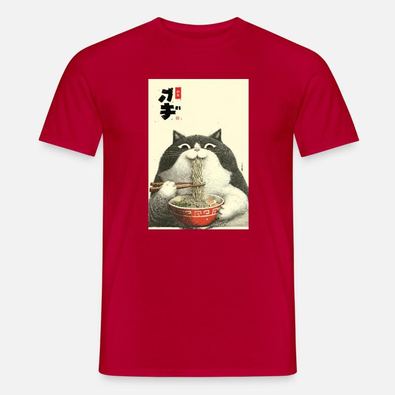 Neko-Ramen-Katzenschlürf - Männer T-Shirt - Rot