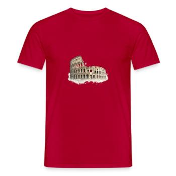 Kolosseum Aquarellskizze - Männer T-Shirt - Rot - Vorne - AI Model Male 178 dark (178cm)