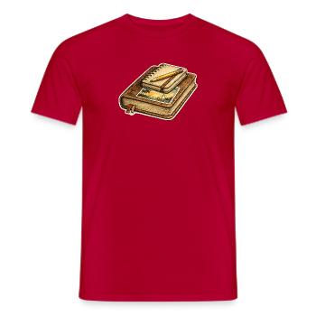 Vintage Reisejournal Notizbuch - Männer T-Shirt - Rot - Vorne - AI Model Male 178 dark (178cm)