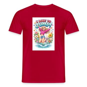 Ich liebe es, florale Freude zu springen - Männer T-Shirt - Rot - Vorne - AI Model Male 178 dark (178cm)