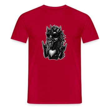 Rocking unicorn with sunglasses - Men's T-Shirt - red - Front - AI Model Male 178 dark (178cm)