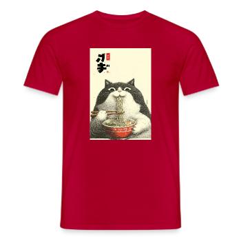 Neko-Ramen-Festmahl - Männer T-Shirt - Rot - Vorne - AI Model Male 178 dark (178cm)
