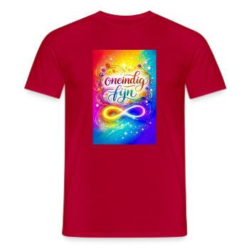 Infinitely fine colorful design - Men's T-Shirt - red - Front - AI Model Male 178 dark (178cm)