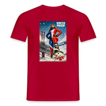winter-sport-ski-fr - Men's T-Shirt - red - Front - AI Model Male 178 dark (178cm)