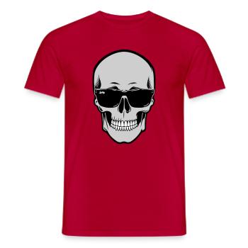 Skull with Sunglasses Graphic - Men's T-Shirt - red - Front - AI Model Male 178 dark (178cm)