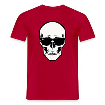 Squelette avec lunettes de soleil en monochrome - T-shirt homme - rouge - Devant - AI Model Male 178 dark (178cm)