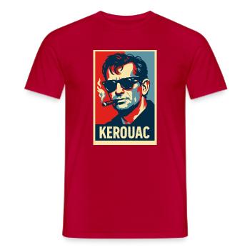 Jack Kerouac Rebel Portrait - Men's T-Shirt - red - Front - AI Model Male 178 dark (178cm)