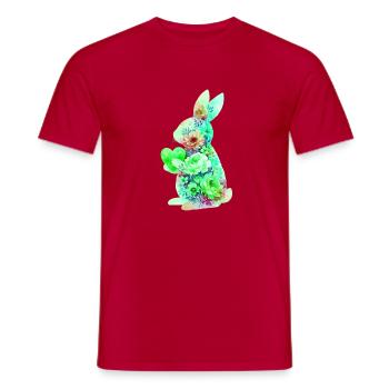 Bunny Heart Cute - Men's T-Shirt - red - Front - AI Model Male 178 dark (178cm)