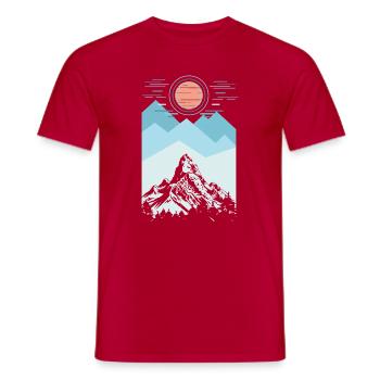 Wanderer, Pfadfinder, Camping, Wandern, Bergsteigen, Bergberg - Männer T-Shirt - Rot - Vorne - AI Model Male 178 dark (178cm)