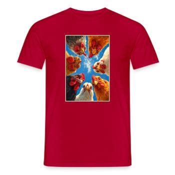 Cercle des poulets vers le ciel - T-shirt homme - rouge - Devant - AI Model Male 178 dark (178cm)