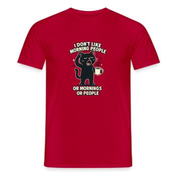 I have to give a shit to cat lovers sarcastically - Men's T-Shirt - red - Front - AI Model Male 178 dark (178cm)