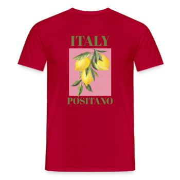 Italien Positano Urlaub Strand Zitronen Amalfi - Männer T-Shirt - Rot - Vorne - AI Model Male 178 dark (178cm)