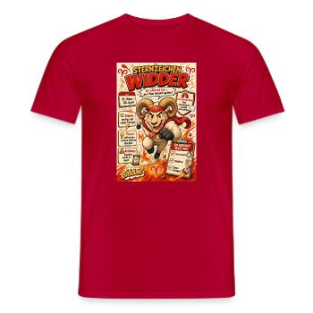 Widder Sternzeichen - Erst stürmen, Plan später - Männer T-Shirt - Rot - Vorne - AI Model Male 178 dark (178cm)