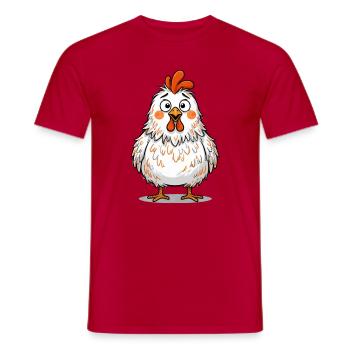 Funny Confused Chicken Funny Chicken - Men's T-Shirt - red - Front - AI Model Male 178 dark (178cm)