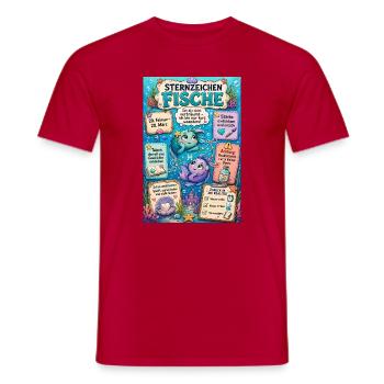 Sternzeichen Fische – Träumerisch und kreativ - Männer T-Shirt - Rot - Vorne - AI Model Male 178 dark (178cm)