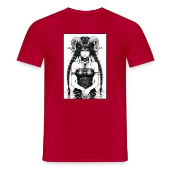 Sirène gothique dans l’eau - T-shirt homme - rouge - Devant - AI Model Male 178 dark (178cm)