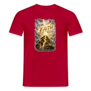 Fear_faides_faith - Männer T-Shirt - Rot - Vorne - AI Model Male 178 dark (178cm)