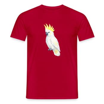 White Cockatoo Yellow Comb - Men's T-Shirt - red - Front - AI Model Male 178 dark (178cm)