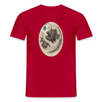 Deep-sea monster – illustration - Men's T-Shirt - red - Front - AI Model Male 178 dark (178cm)