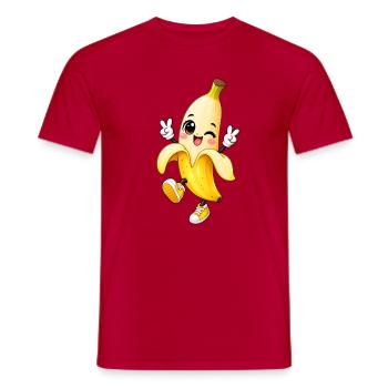 Ambiance de dessin animé de Banane Clignante - T-shirt homme - rouge - Devant - AI Model Male 178 dark (178cm)