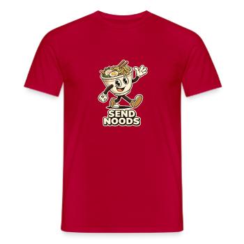Nudelmaskottchen Send Noods - Männer T-Shirt - Rot - Vorne - AI Model Male 178 dark (178cm)