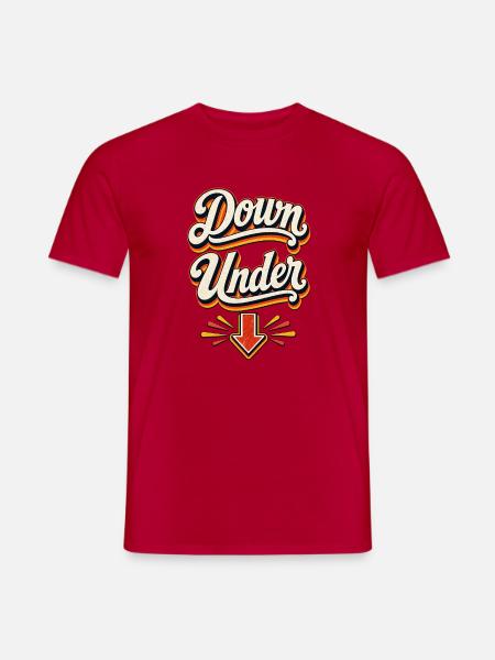 Down Under Retro Arrow Design - Männer T-Shirt - Rot