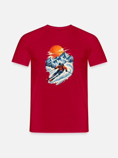 Alpine Powder - Männer T-Shirt - Rot