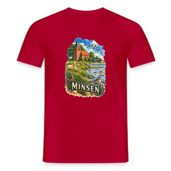 Minsen Küstenlandschaft Vintage - Männer T-Shirt - Rot - Vorne - AI Model Male 178 dark (178cm)