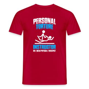 Instructor Physiotherapie Physio Physiotherapeut - Männer T-Shirt - Rot - Vorne - AI Model Male 178 dark (178cm)