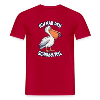 Ich hab den Schnabel voll – Pelikan - Männer T-Shirt - Rot - Vorne - AI Model Male 178 dark (178cm)