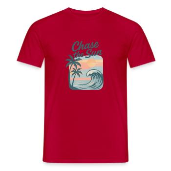 Chase the Sun Surf Sunset - Männer T-Shirt - Rot - Vorne - AI Model Male 178 dark (178cm)