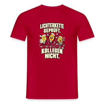    Lichterkette geprüft Kollegen nicht - Männer T-Shirt - Rot - Vorne - AI Model Male 178 dark (178cm)