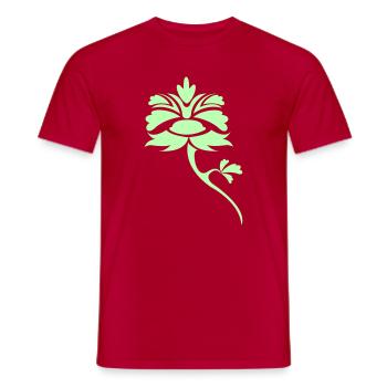 Lichtgrünes Blattornament-Blüte - Männer T-Shirt - Rot - Vorne - AI Model Male 178 dark (178cm)