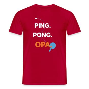Ping Pong Opa – Tischtennis Shirt für Großväter - Männer T-Shirt - Rot - Vorne - AI Model Male 178 dark (178cm)