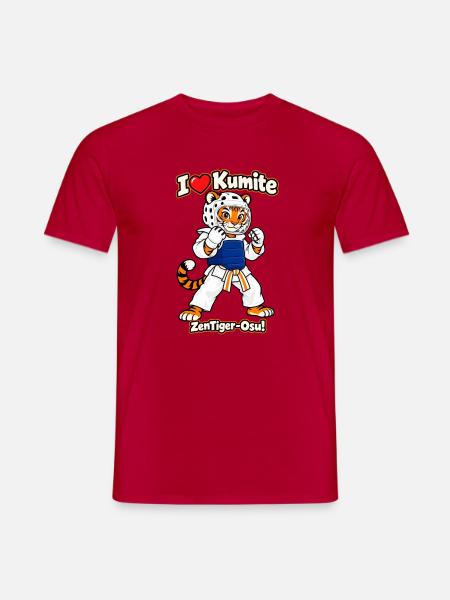 Tiger im Kumite Training - Männer T-Shirt - Rot