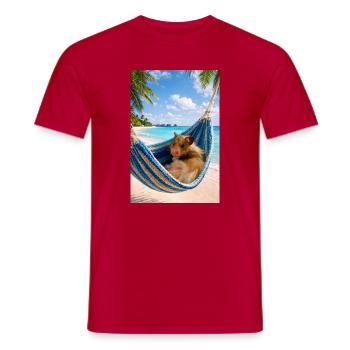 Chico 11: Malediven in Hängematte 2026 - Männer T-Shirt - Rot - Vorne - AI Model Male 178 dark (178cm)