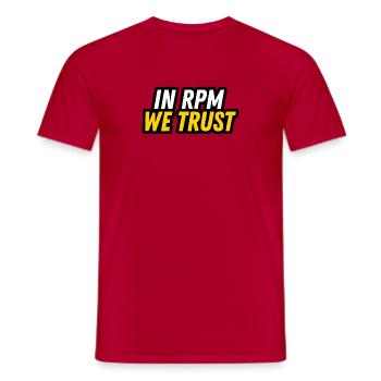 In RPM We Trust Tee - Men's T-Shirt - red - Front - AI Model Male 178 dark (178cm)