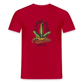 CANNABIS CHILLS - Männer T-Shirt - Rot - Vorne - AI Model Male 178 dark (178cm)